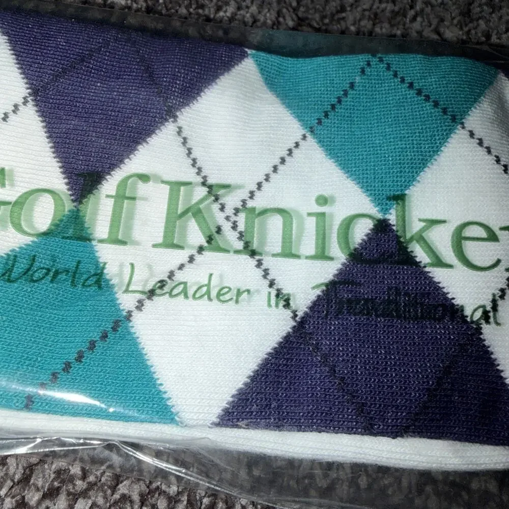 Golf Knickers Colorful Knee High Argyle Cotton Socks Men White Green Blue New